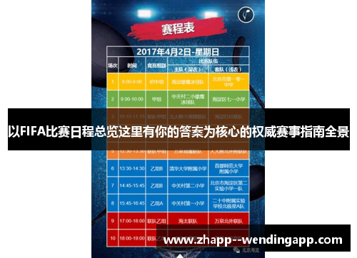 以FIFA比赛日程总览这里有你的答案为核心的权威赛事指南全景